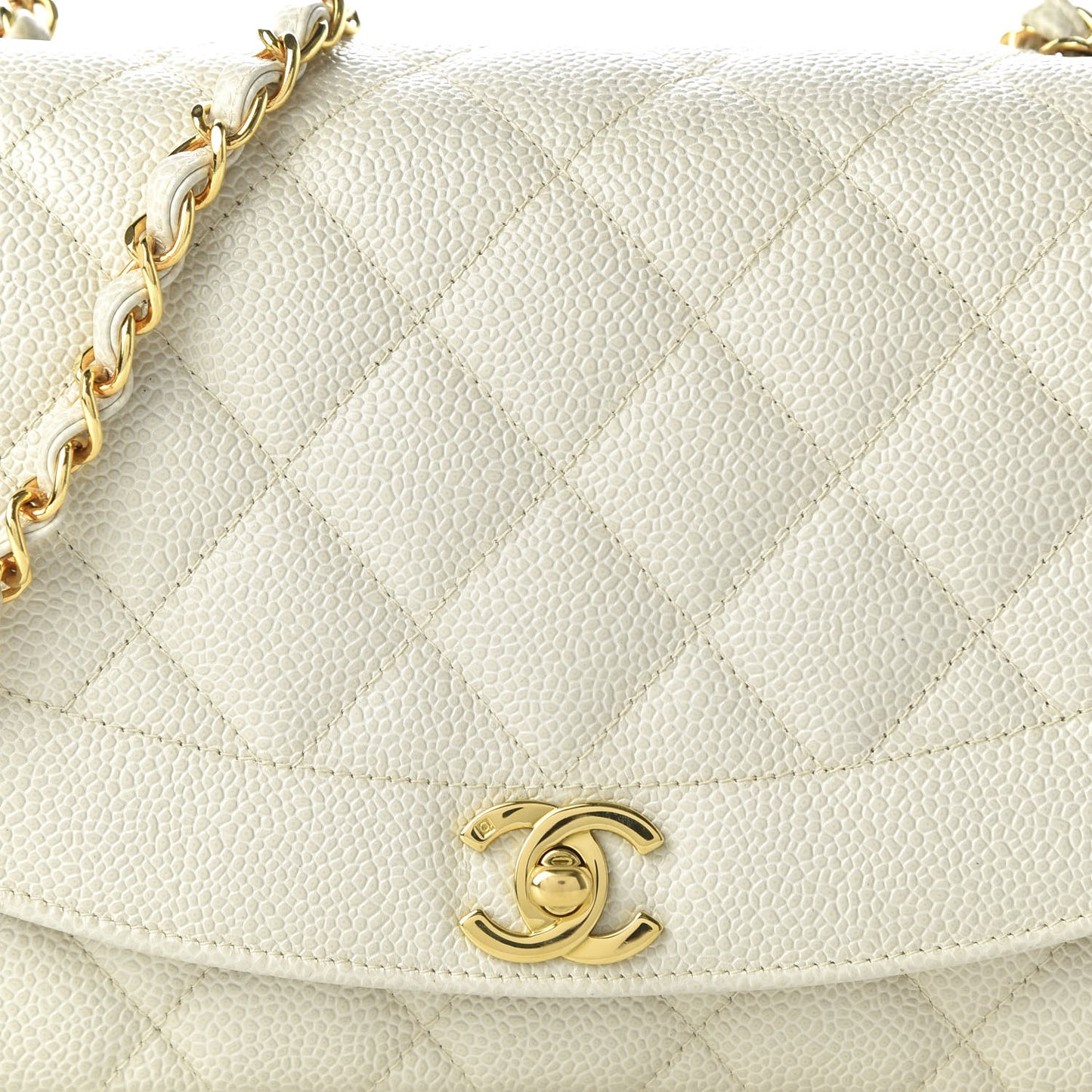 Caviar Quilted Medium Single Flap White