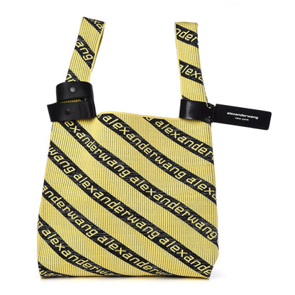 Alexander Wang Knit Jacquard Diagonal Logo Shopper Tote Yellow 1 of 8