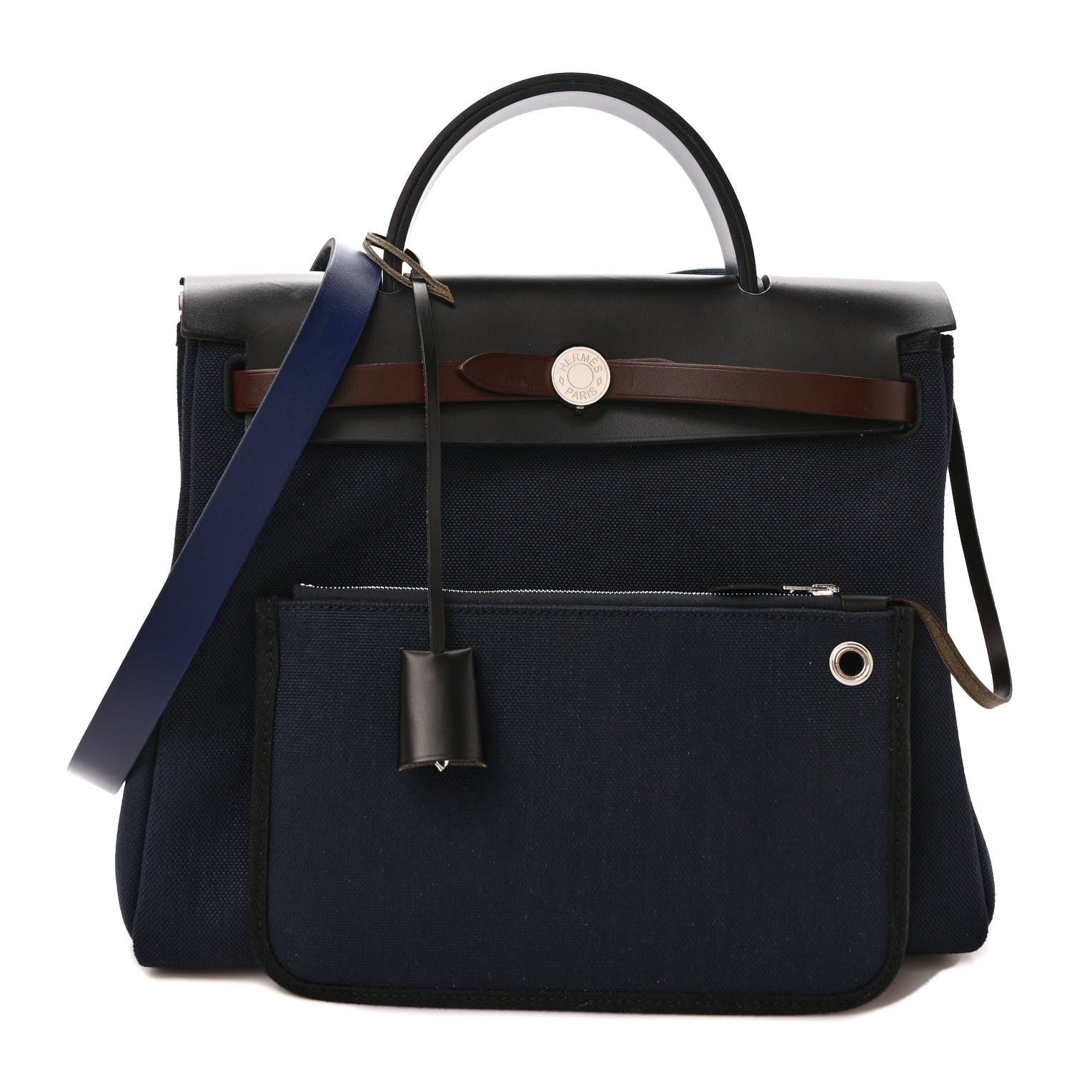 Hermes Military Toile Vache Hunter Herbag Zip 31 PM Bleu Marine Bleu Saphir Black 1 of 9