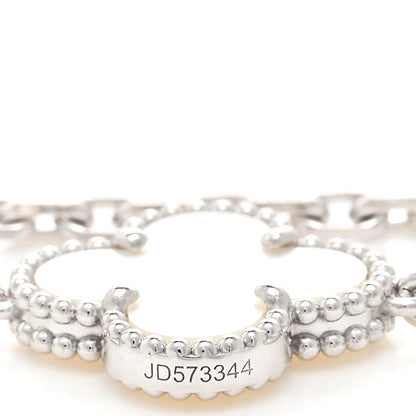 Van Cleef & Arpels 18K White Gold Mother of Pearl 10 Motifs Vintage Alhambra Necklace 4 of 5