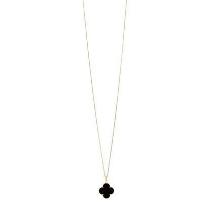 Van Cleef & Arpels 18K Yellow Gold Black Onyx Magic Alhambra Pendant Necklace 1 of 5
