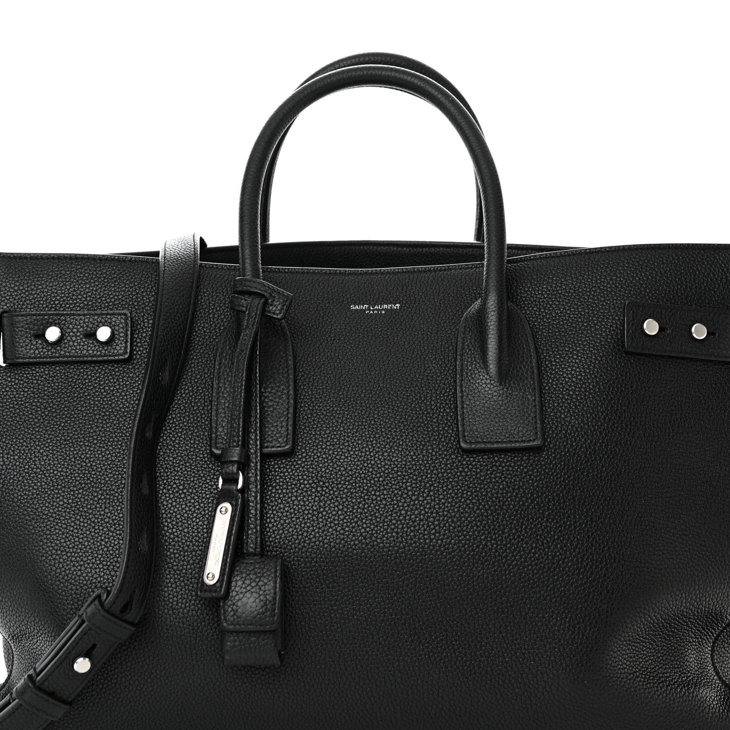 Saint Laurent Grained Calfskin Large Thin Sac De Jour Black 7 of 18