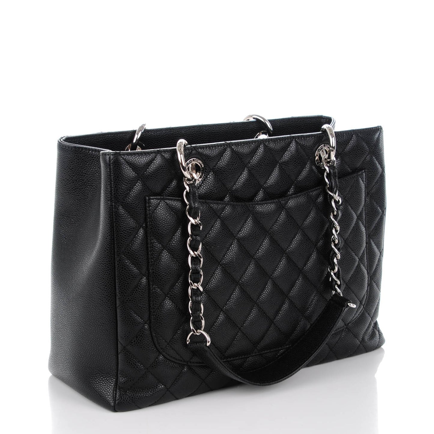 Caviar Quilted Grand Shopping Tote GST Black