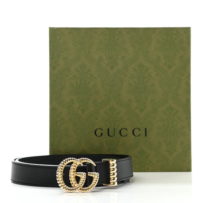 Gucci Moon Calfskin Torchon Double G 25mm Belt 85 34 Black 6 of 6