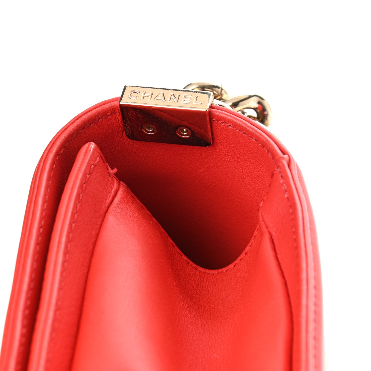 Chanel Lambskin Quilted Medium Boy Flap Red 11 of 13