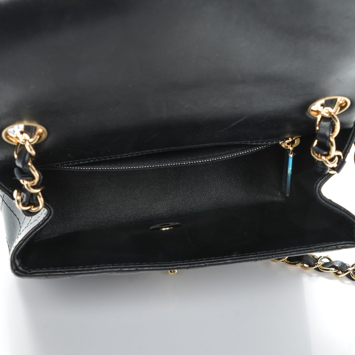 Lambskin Quilted Mini Square Flap Black