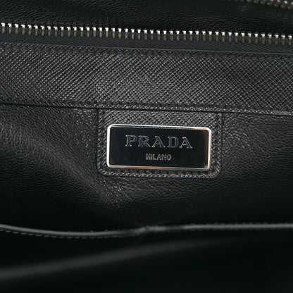 Prada Saffiano Travel Briefcase Black 6 of 11