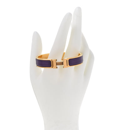 Hermes Enamel Narrow Clic Clac H Bracelet PM Pourpre 2 of 6