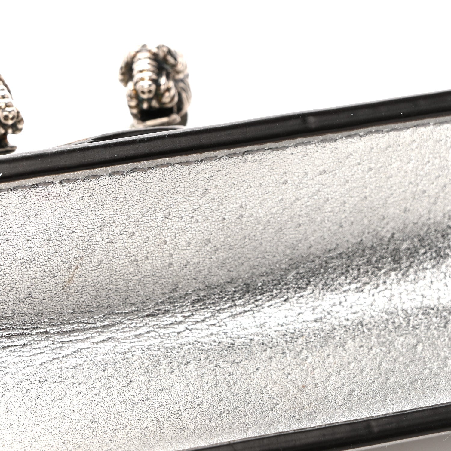 Gucci Metallic Calfskin Super Mini Dionysus Shoulder Bag Silver 10 of 12