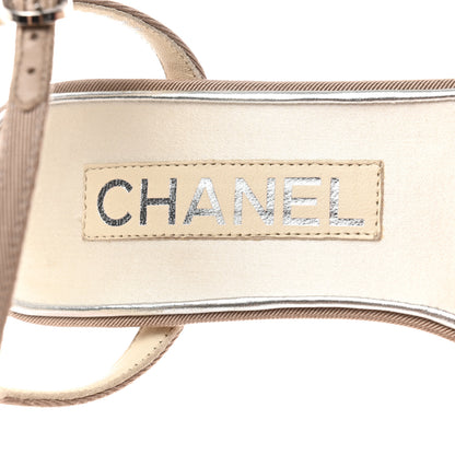 Chanel Mesh Grosgrain Camellia Sandal 35.5 Pink Beige 6 of 10