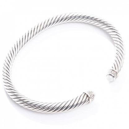 David Yurman Sterling Silver Diamond White Agate 5mm Cable Classics Bracelet 5 of 5