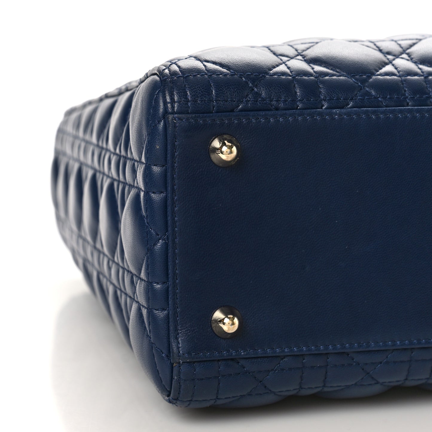 Lambskin Cannage Large Lady Dior Navy Blue