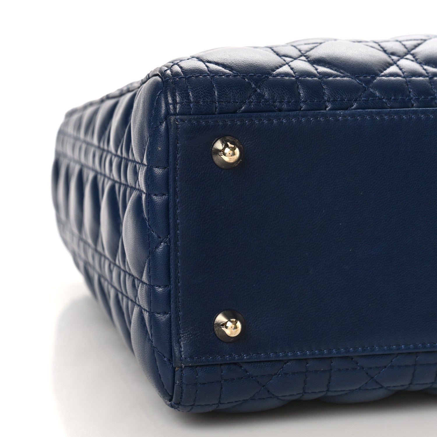 Christian Dior Lambskin Cannage Large Lady Dior Navy Blue 8 of 9