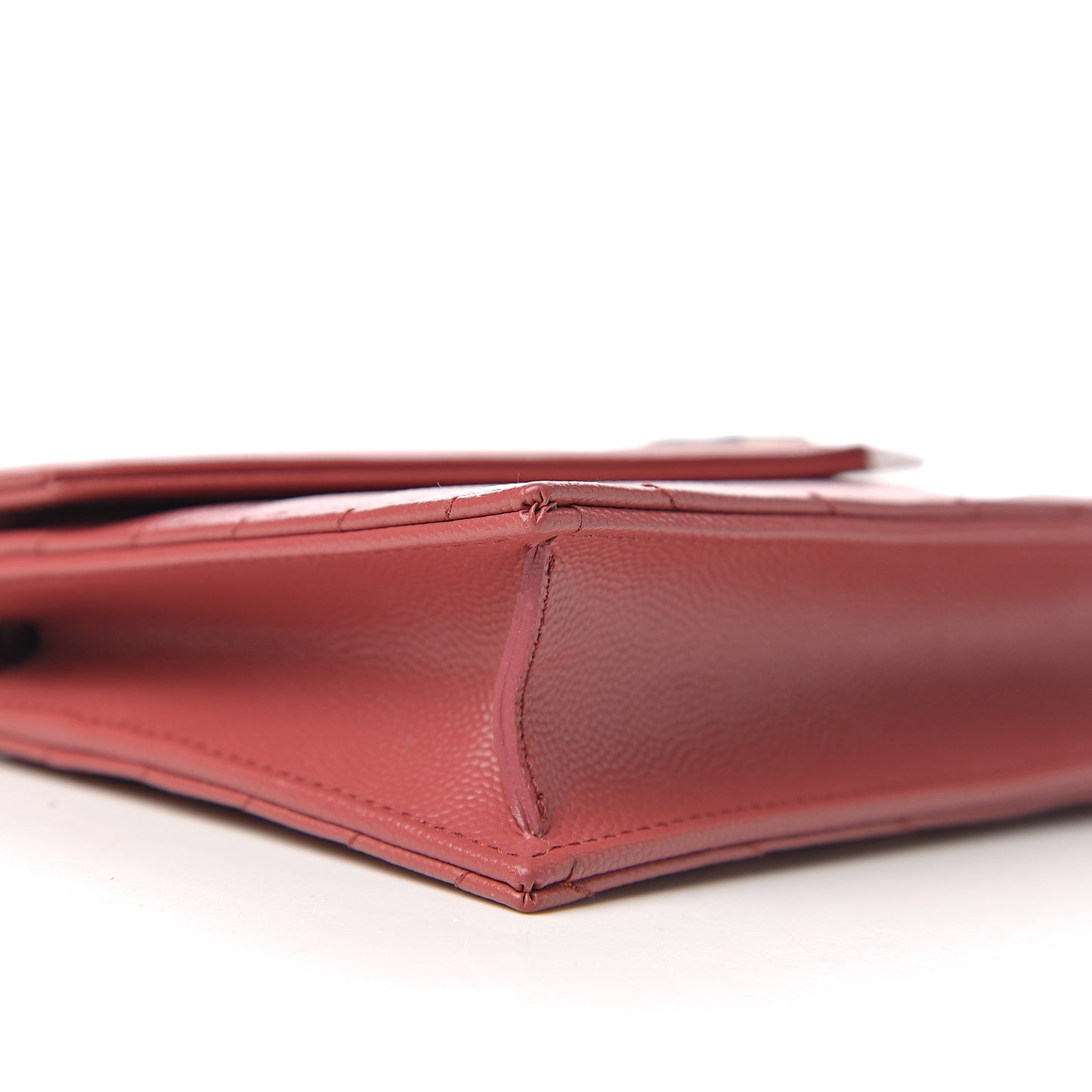 Grain De Poudre Matelasse Chevron Monogram Envelope Chain Wallet Blush Fonce