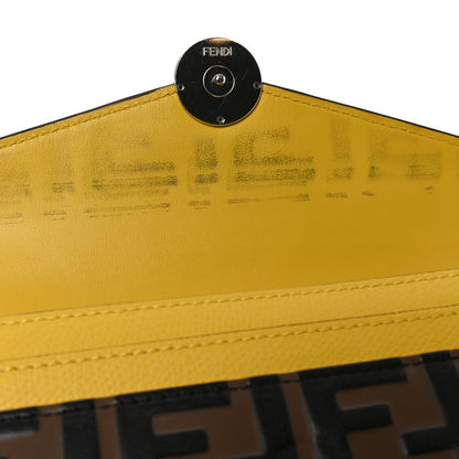 Fendi Vitello Cruise F is Fendi Bi-Color FF 1974 Embossed Continental Envelope Wallet On Chain Maya Yellow 8 of 8