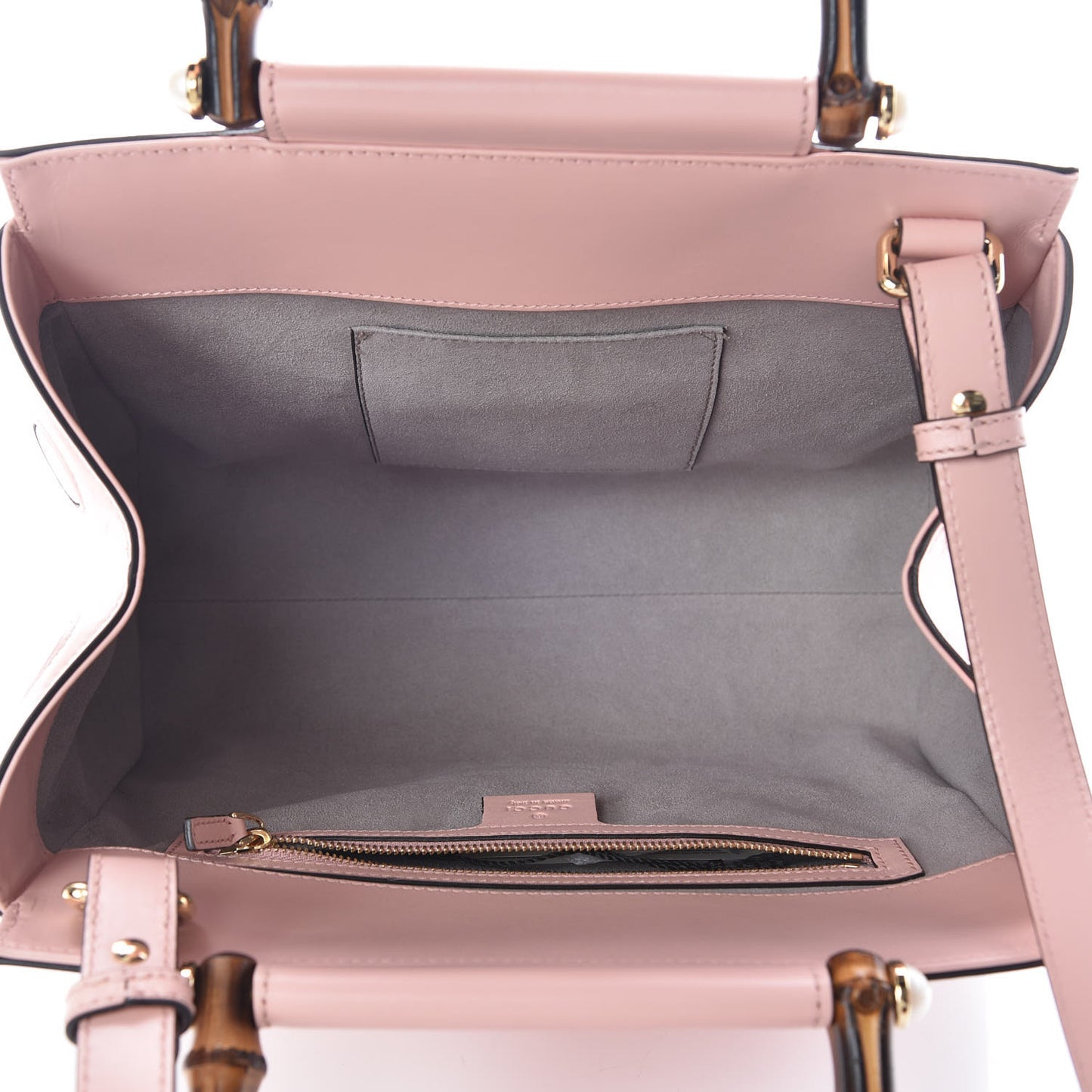 Nappa Bamboo Small Nymphaea Top Handle Bag Perfect Pink