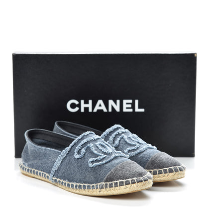 Chanel Denim Toile CC Espadrilles 36 Navy 11 of 11