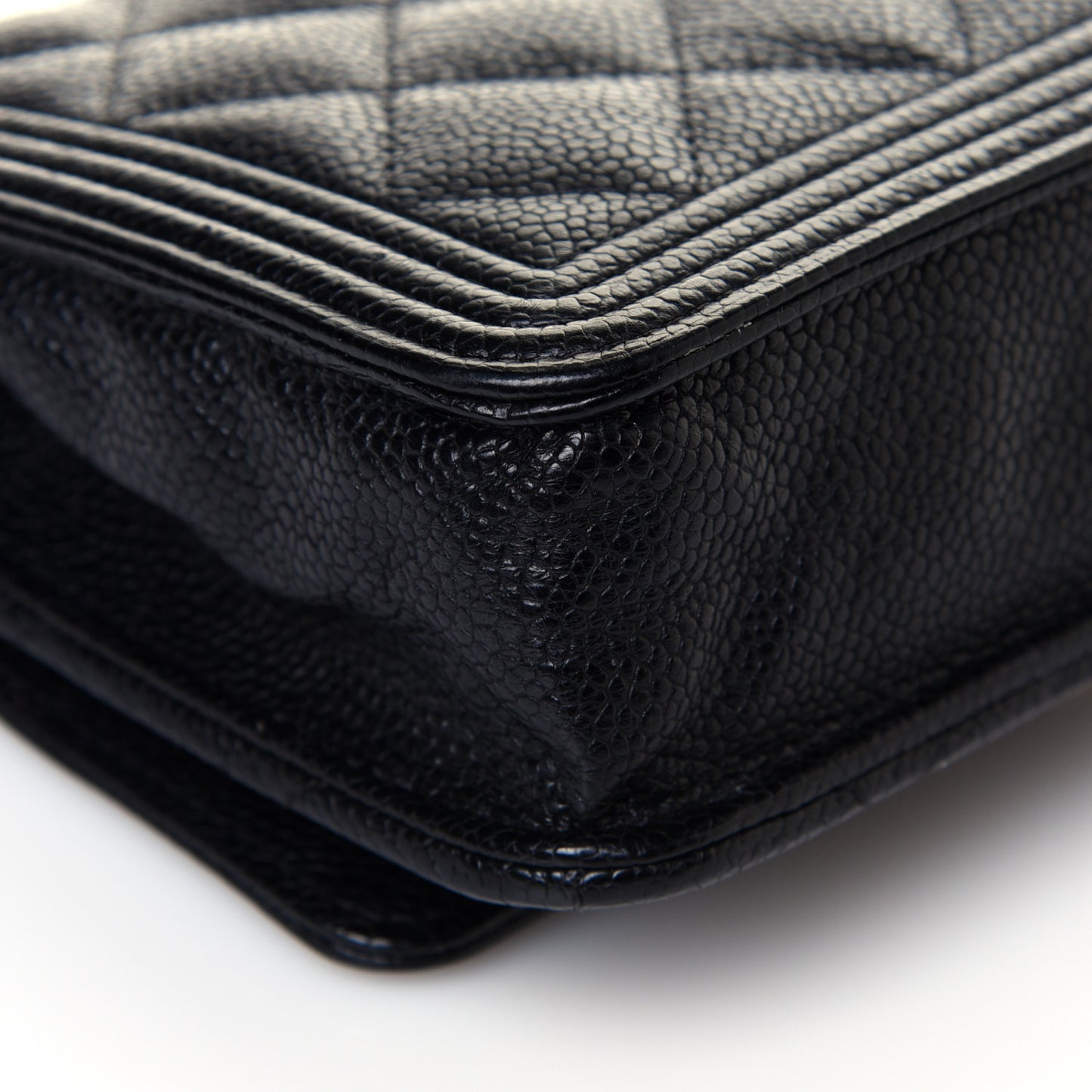 Caviar Quilted Boy Wallet On Chain WOC Black