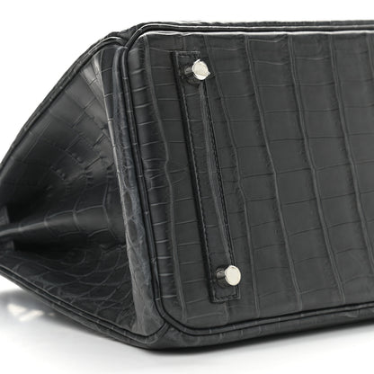 Hermes Matte Niloticus Crocodile Birkin 30 Plomb 9 of 11