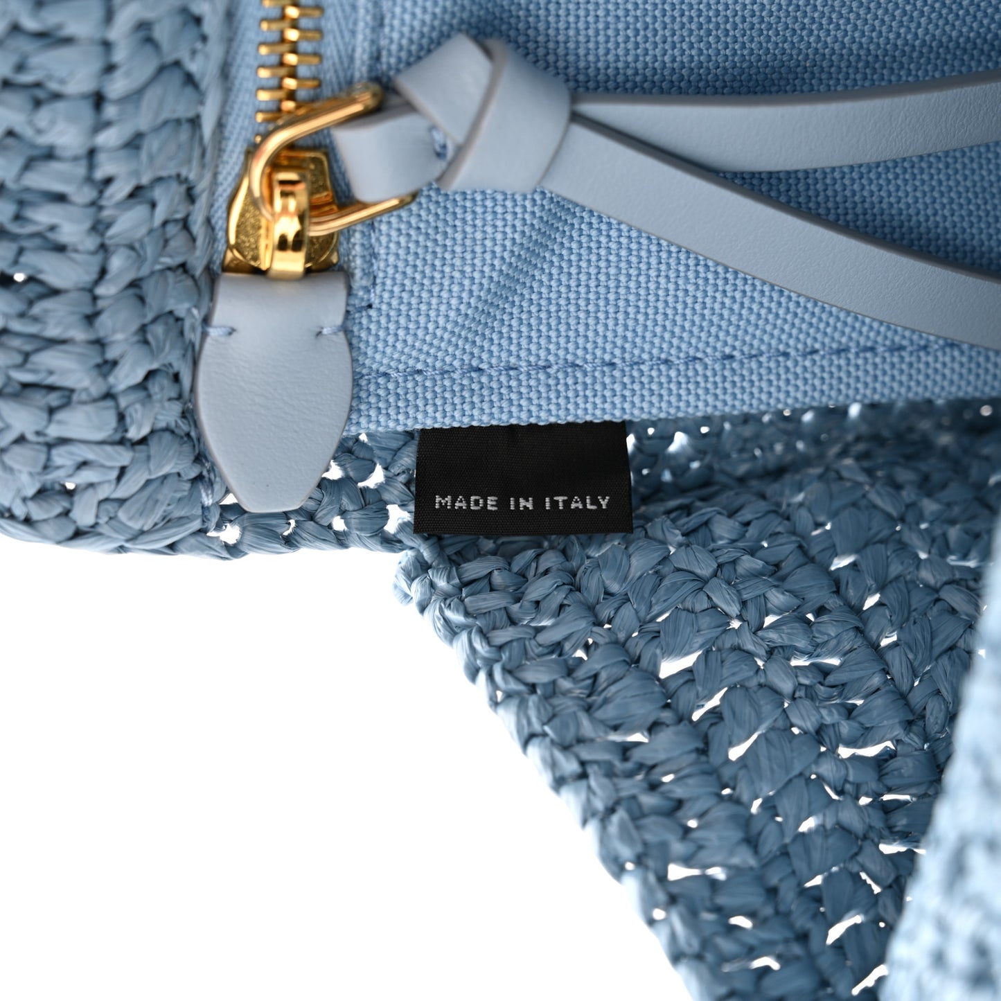 Raffia Crochet Woven Tote Bag Blue