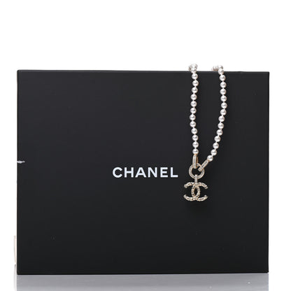 Chanel Pearl Crystal CC Short Logo Necklace Gold 6 of 6