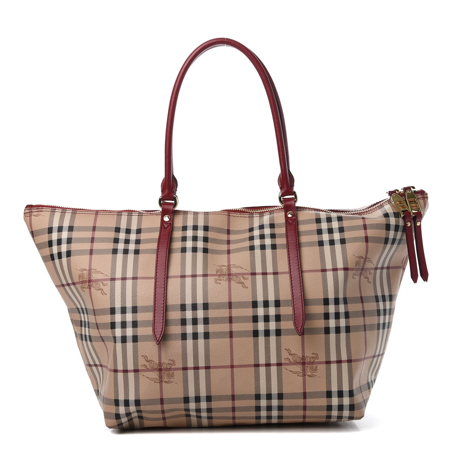 Burberry Haymarket Check Medium Salisbury Tote Military Red 1 of 14