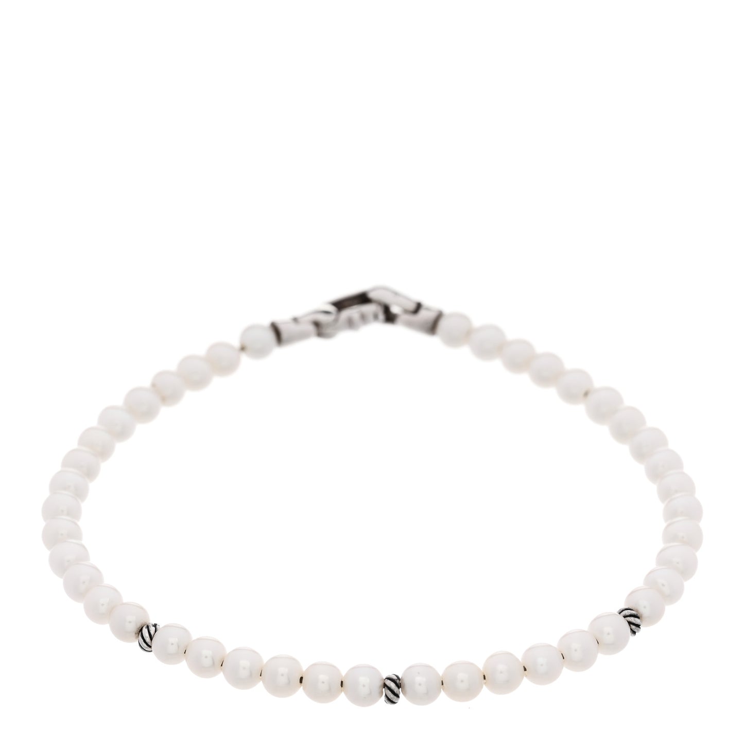 Sterling Silver Pearl 4mm Bijoux Spiritual Beads Bracelet