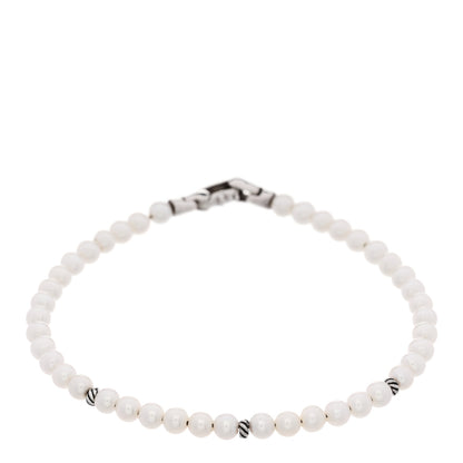 David Yurman Sterling Silver Pearl 4mm Bijoux Spiritual Beads Bracelet 1 of 3