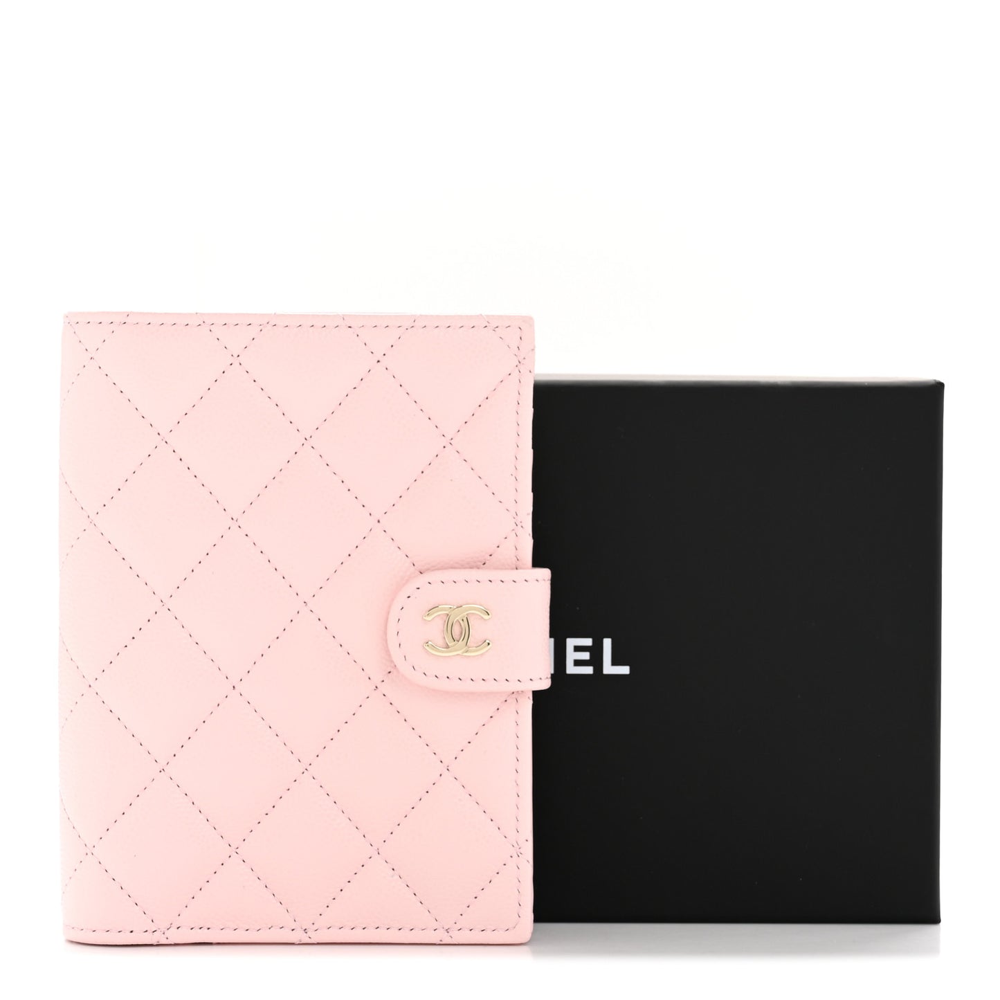 Caviar Quilted Passport Holder Pink