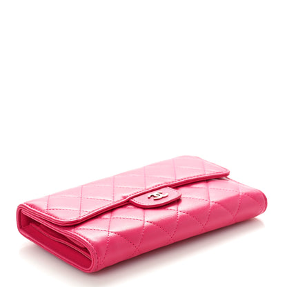 Chanel Lambskin Quilted Large Flap Wallet Fuchsia 4 of 10