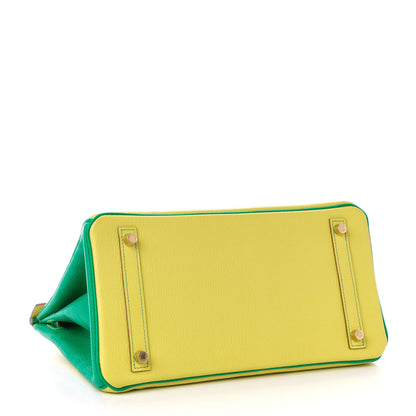 Hermes Chevre Mysore Horseshoe Birkin 30 Lime Menthe 4 of 11