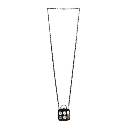 Chanel Pearl Resin Crystal Lambskin CC No 5 Eyeshadow Mirror Pendant Necklace Multicolor 3 of 4