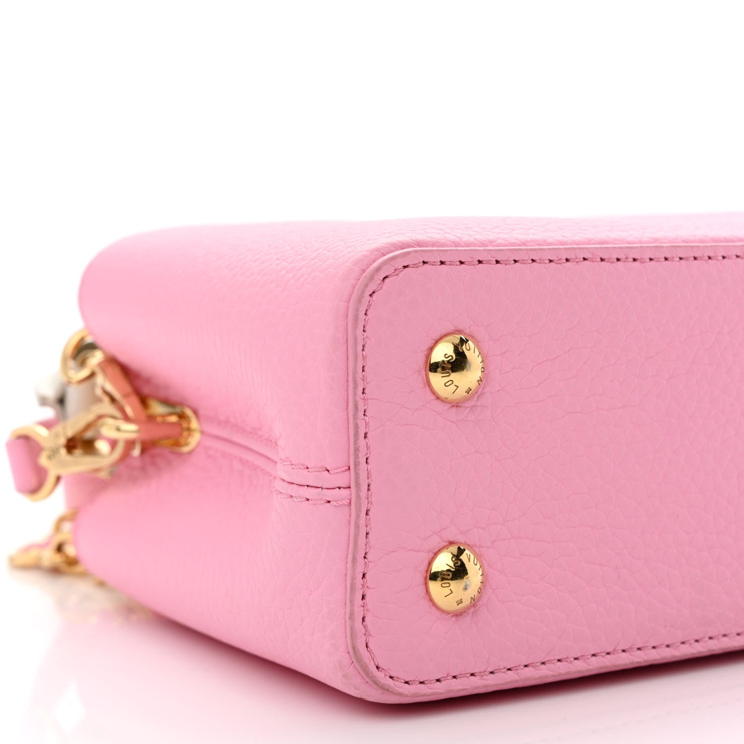 Louis Vuitton Taurillon Flower Chain Capucines Mini Candy Pink 9 of 11