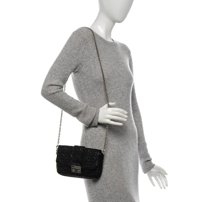 Christian Dior Lambskin Cannage New Lock Pouch Black 2 of 6