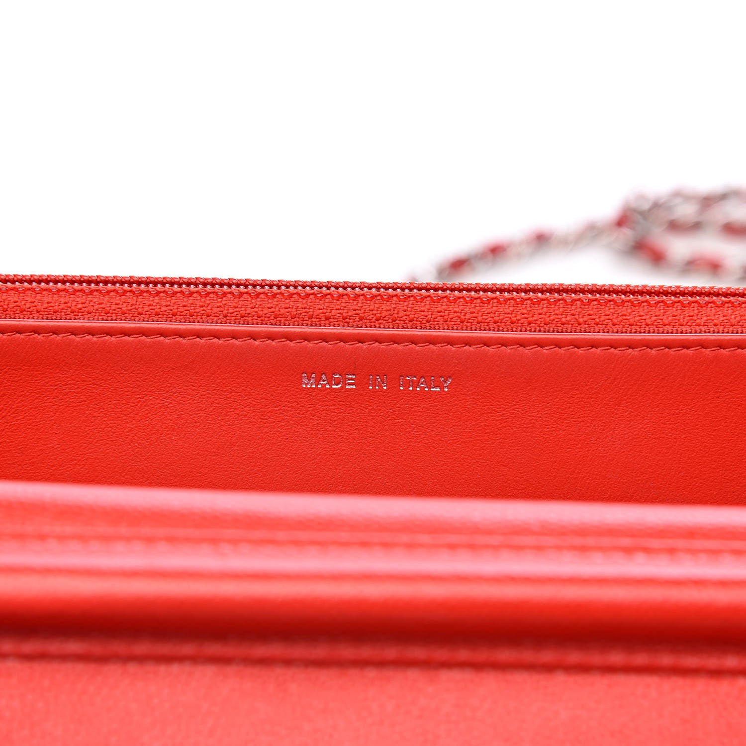 Chanel Caviar Chevron Quilted Wallet On Chain WOC Red 7 of 18