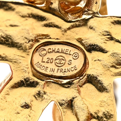 Chanel CC Crystal Drop Earrings Gold 4 of 4