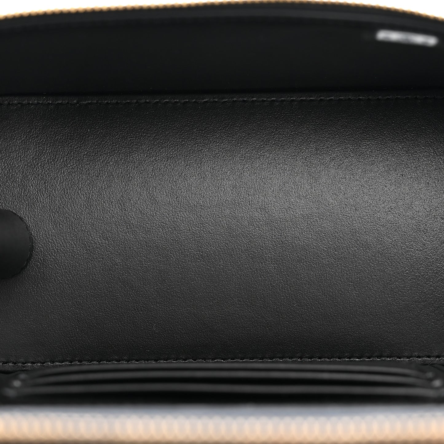 Calfskin Crocodile Embossed Crococo Small Top Handle Vanity Case With Chain Black
