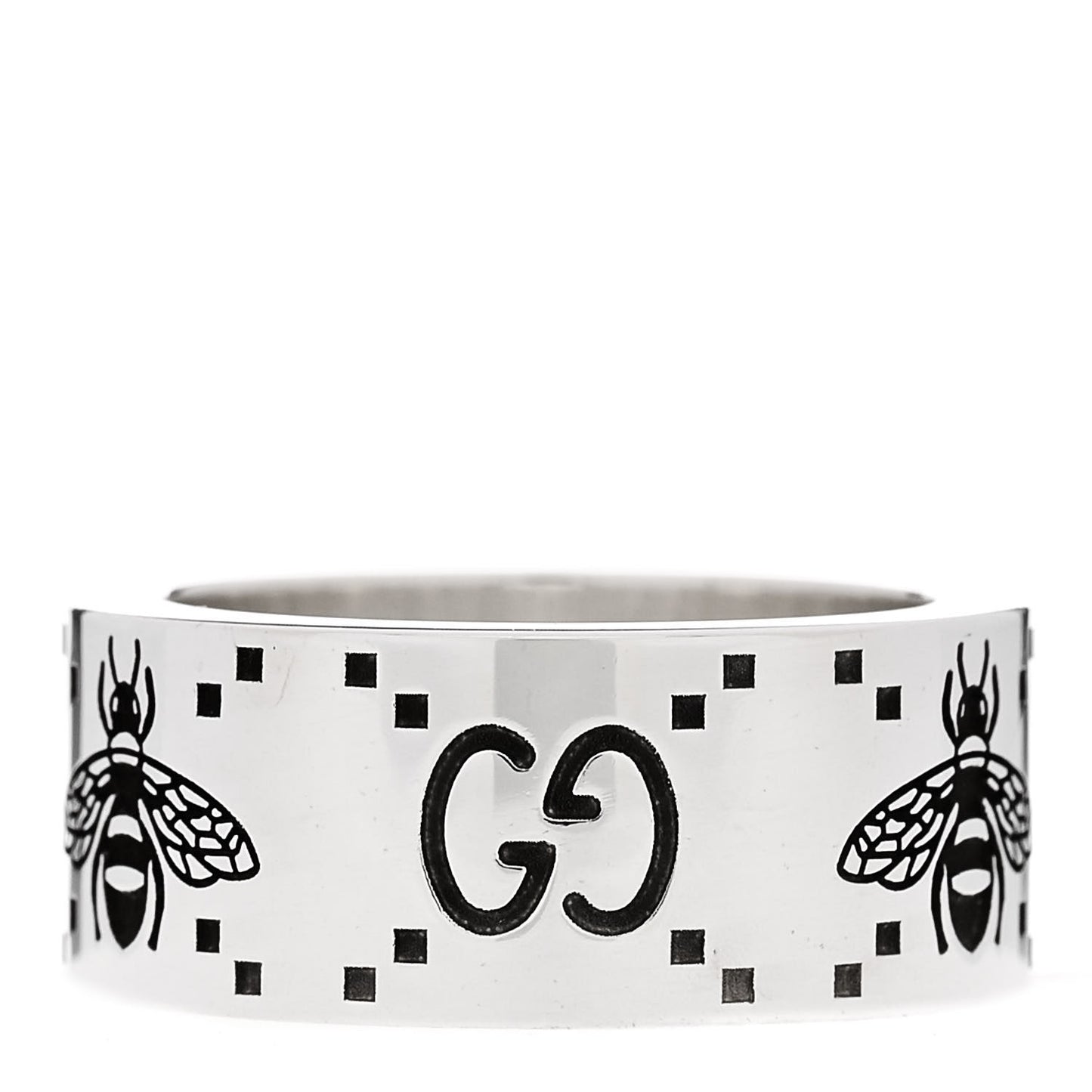 Sterling Silver GG Bee Band Ring 54 7