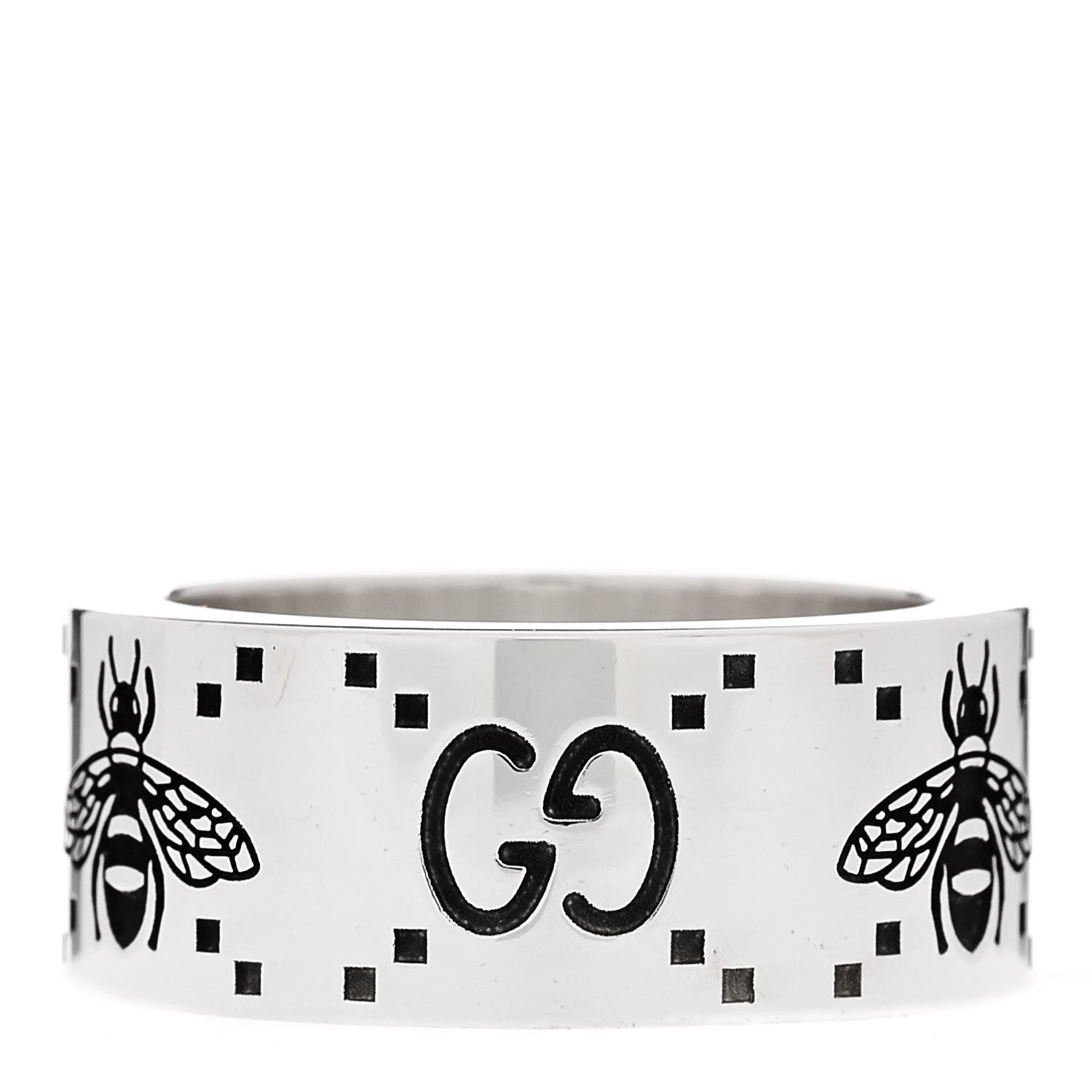 Gucci Sterling Silver GG Bee Band Ring 54 7 3 of 6