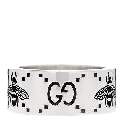 Gucci Sterling Silver GG Bee Band Ring 54 7 3 of 6