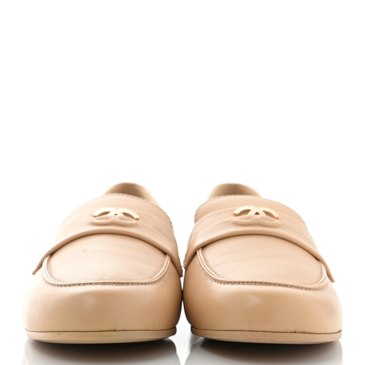 Lambskin CC Loafers 40.5 Beige