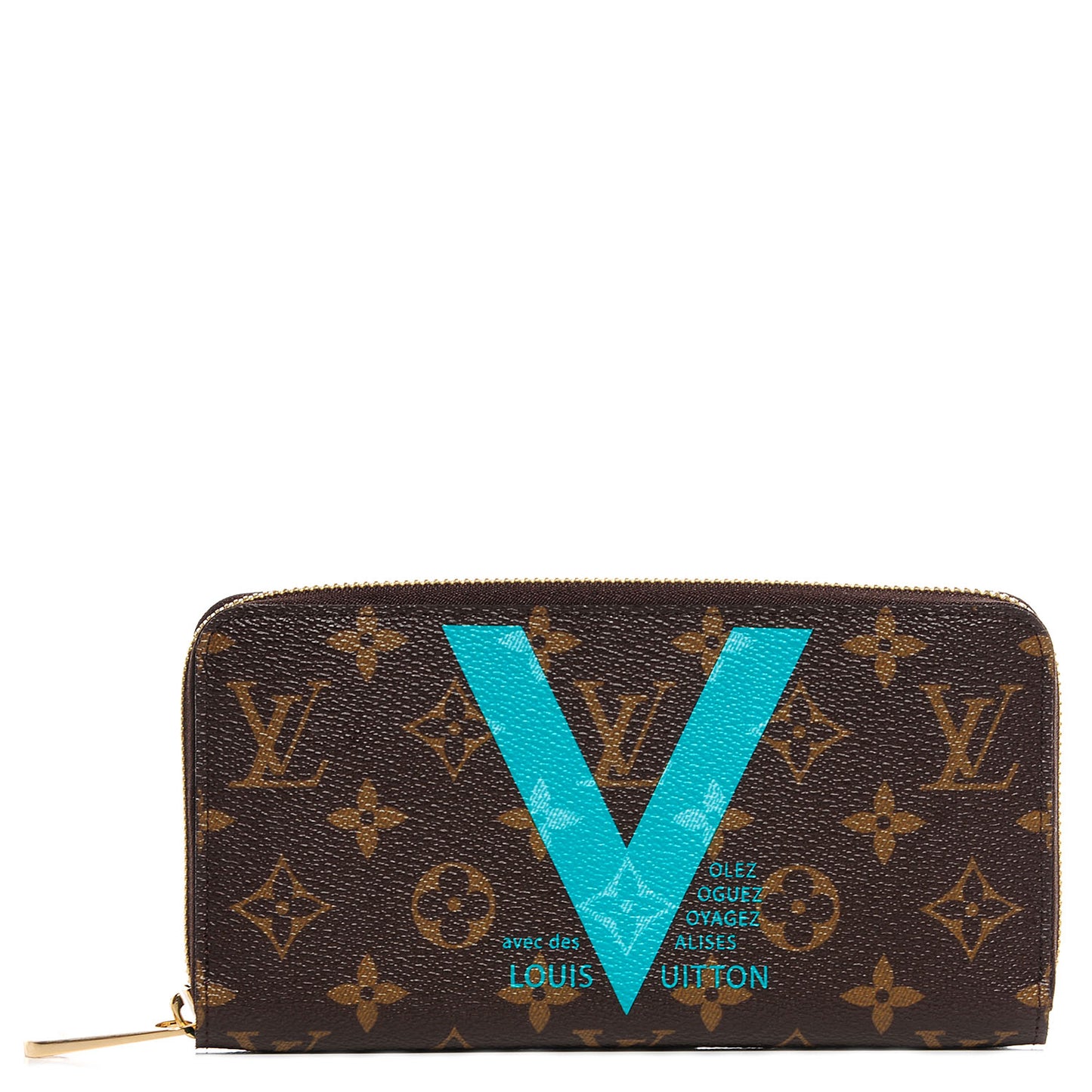 Monogram V Zippy Wallet Turquoise