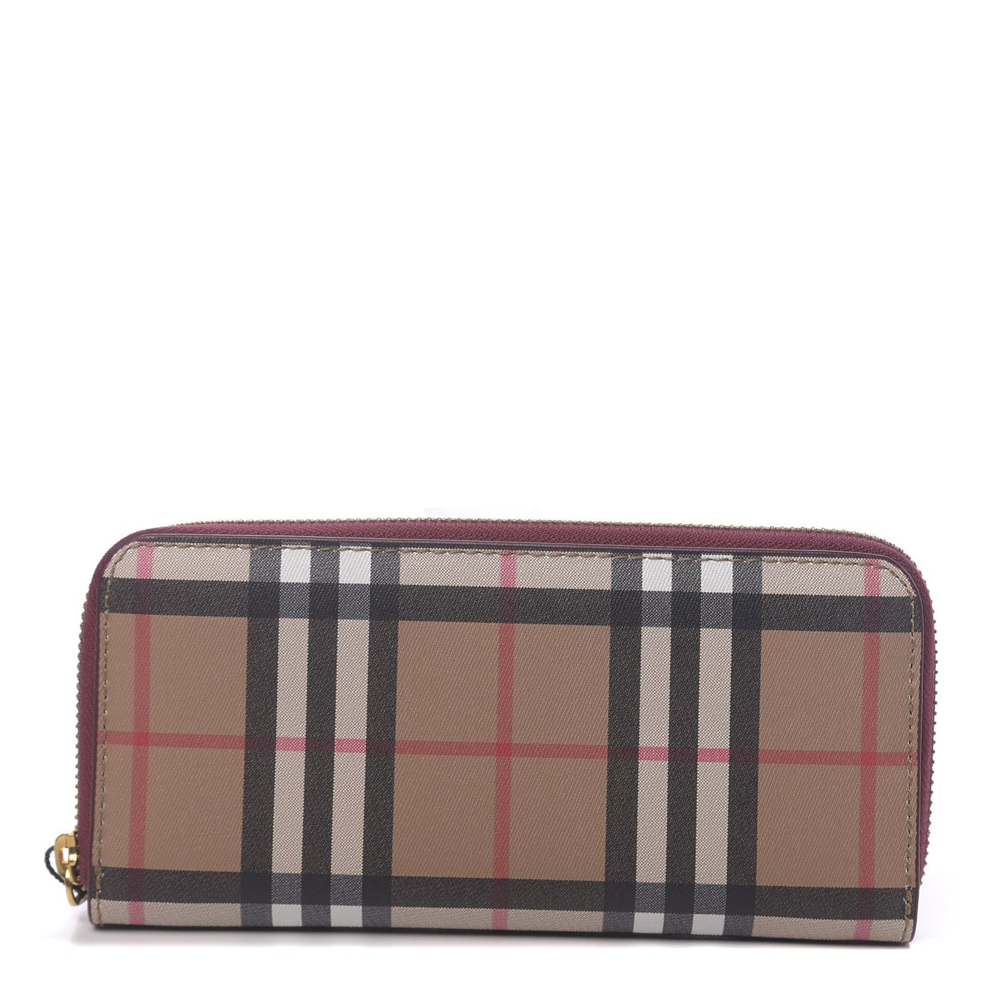 Vintage Check Elmore Zip Around Wallet Crimson