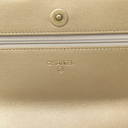 Chanel Metallic Goatskin Quilted 19 Wallet On Chain WOC Gold 6 of 14