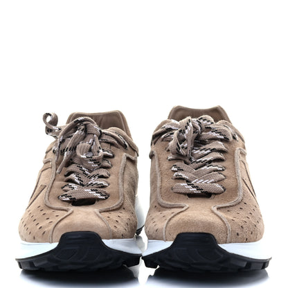 Chanel Suede Goatskin CC Sneakers 38 Dark Beige 2 of 7