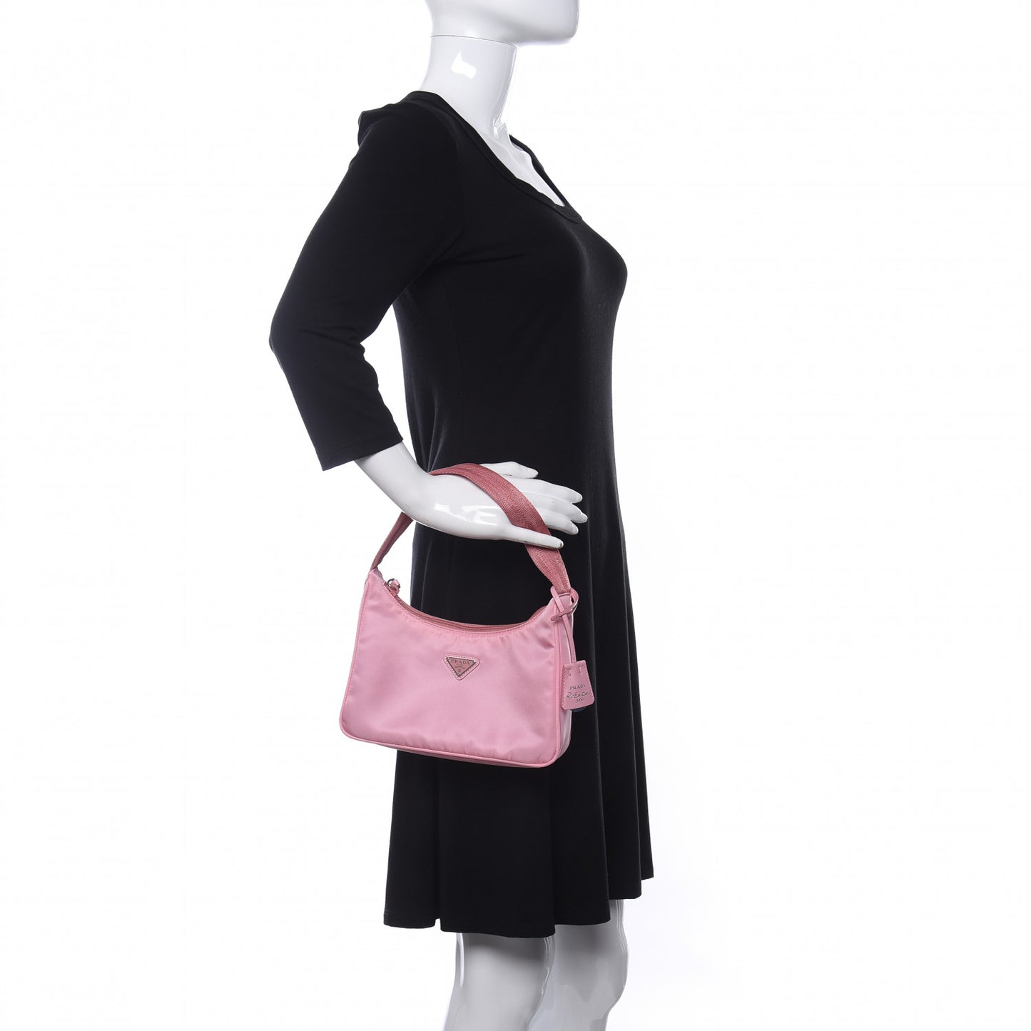 Tessuto Nylon Saffiano Mini Re-Edition 2000 Bag Rosa