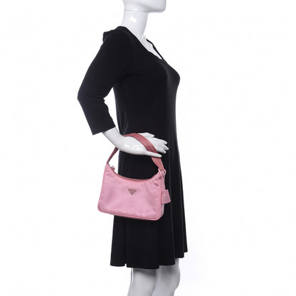 Prada Tessuto Nylon Saffiano Mini Re-Edition 2000 Bag Rosa 2 of 12