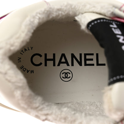 Chanel Calfskin Womens Logo Sneakers 36.5 Pink White 6 of 9