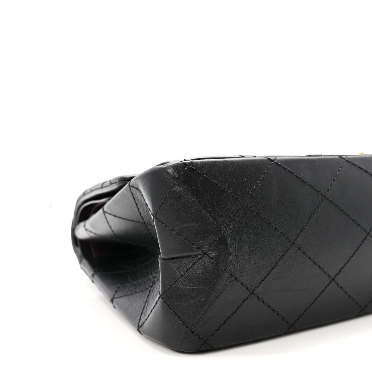 Aged Calfskin Quilted 2.55 Reissue 227 Flap Black