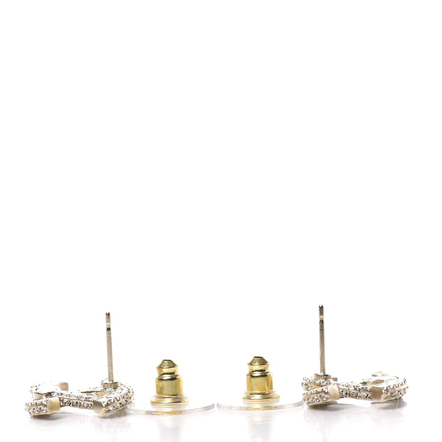 Crystal Timeless CC Earrings Light Gold